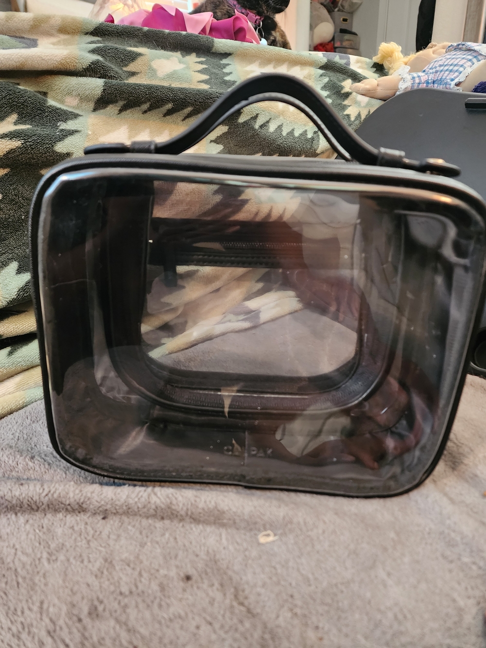 Calpak Clear Cosmetic Case Travel Medium Size - Black - Picture 2 of 8